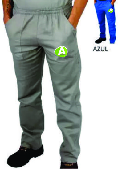 Calça de Brim elastico na cintura  cinza ou azul